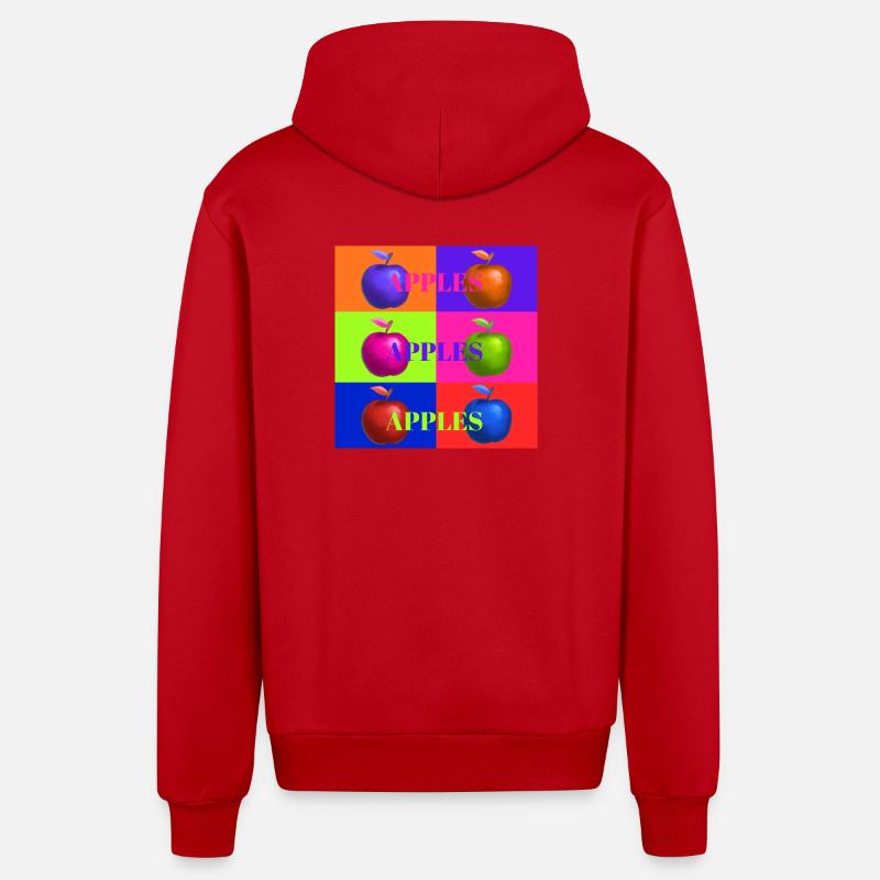 Pop Art Apfel Collage Design - Organic Relaxed Kapuzenjacke Made in EU - Rot