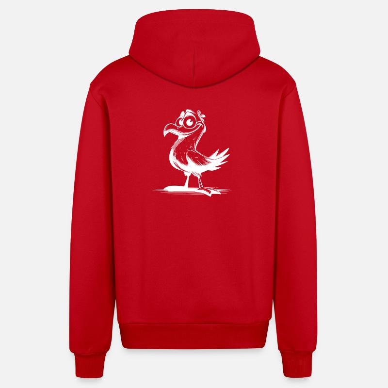 Comedy Vogel Lachgarantie mit Schnabel - Organic Relaxed Kapuzenjacke Made in EU - Rot