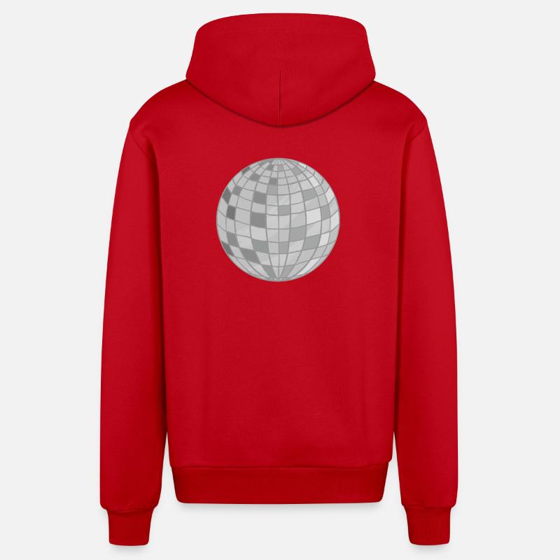 Conception de boule disco - Veste à capuche bio décontractée fabriquée en UE - rouge