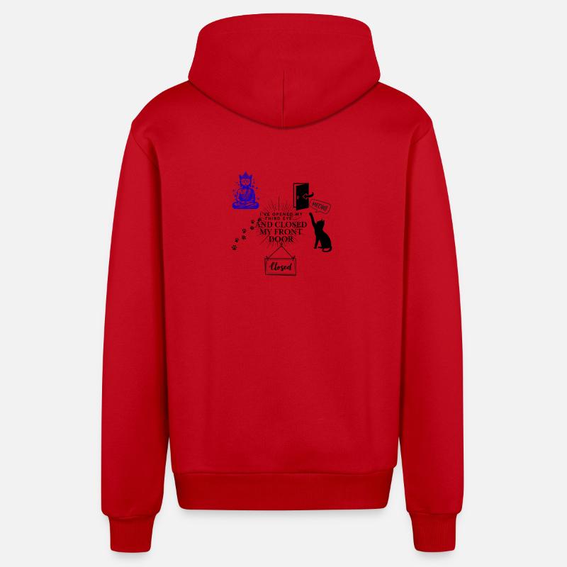 Déesse Zen en Violette et Indigo - Veste à capuche bio décontractée fabriquée en UE - rouge
