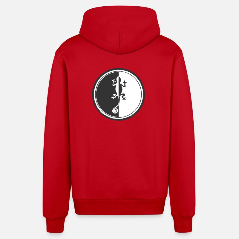 Design caméléon noir et blanc - Veste à capuche bio décontractée fabriquée en UE - rouge