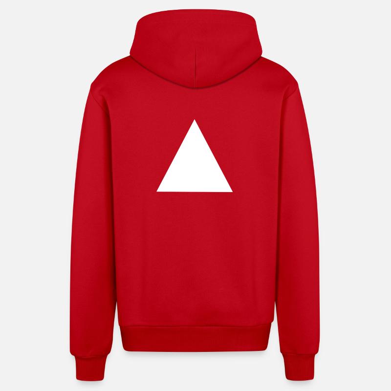 Composition abstraite de triangles géométriques - Veste à capuche bio décontractée fabriquée en UE - rouge