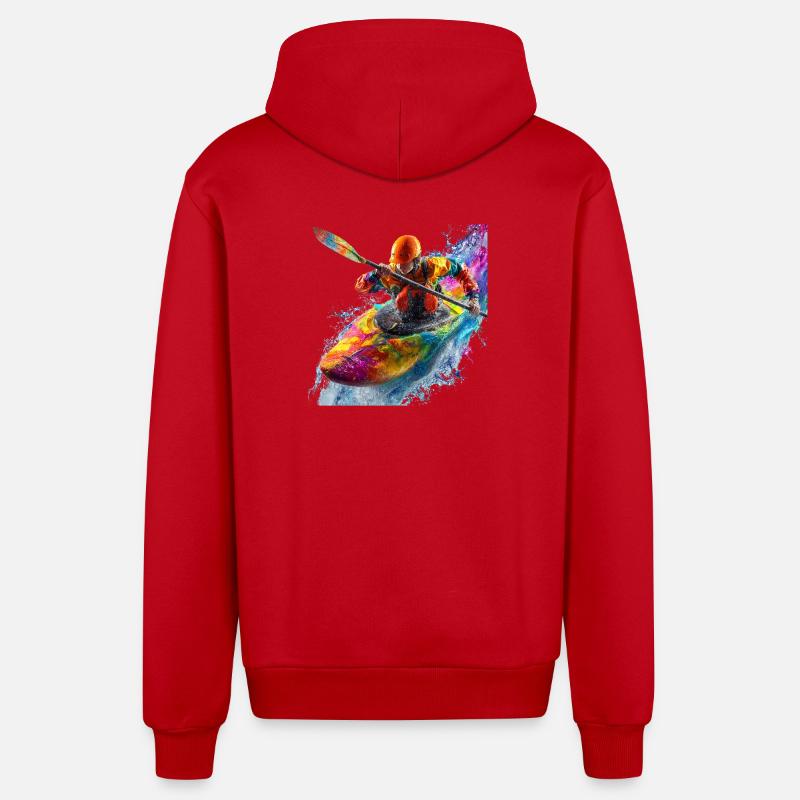 Kayak explosion de couleurs - Veste à capuche bio décontractée fabriquée en UE - rouge