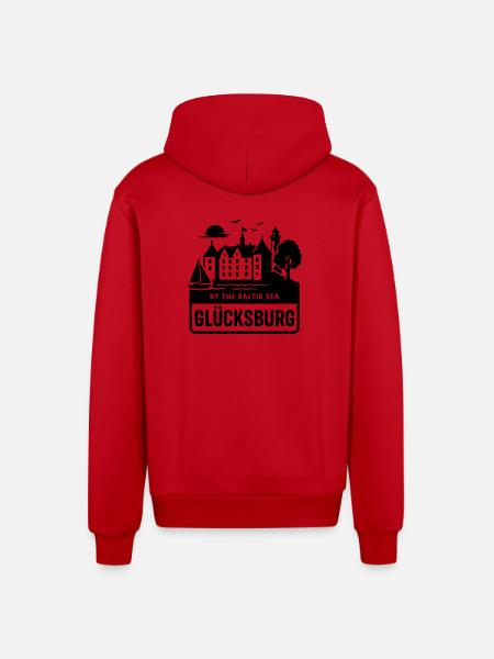 Glücksburg SH - Organic Relaxed Kapuzenjacke Made in EU - Rot