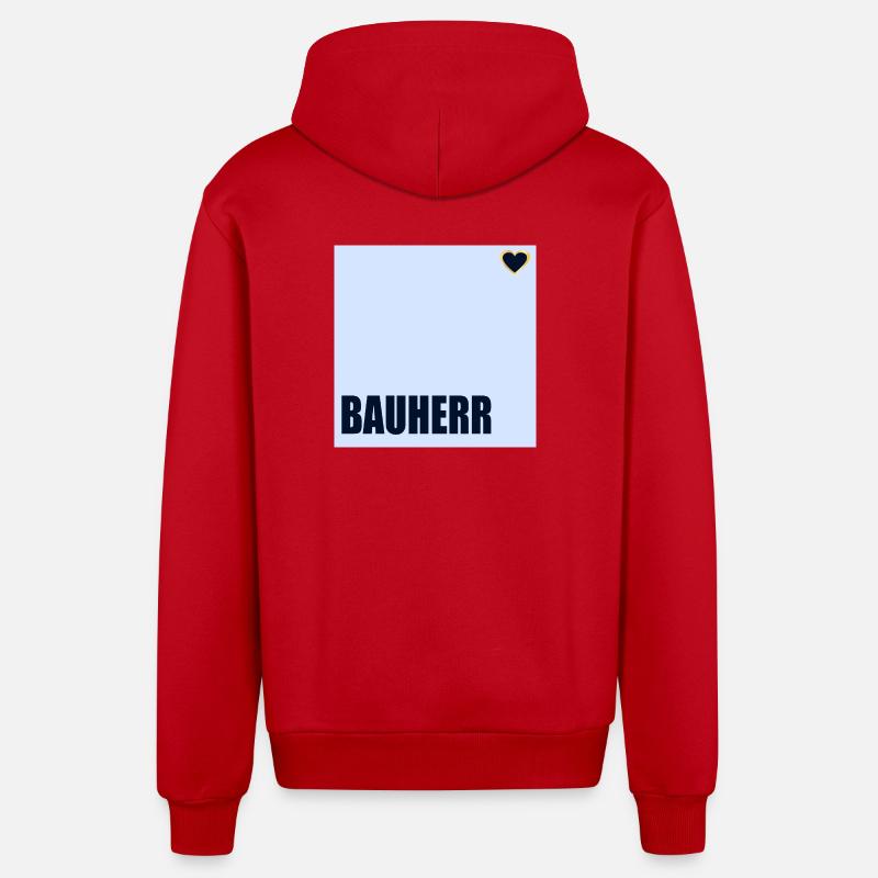 CONSTRUCTEUR DE MAISONS HERZ - Veste à capuche bio décontractée fabriquée en UE - rouge