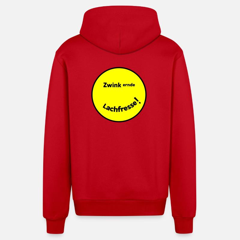 Zwinkernde Lachfresse - Organic Relaxed Kapuzenjacke Made in EU - Rot