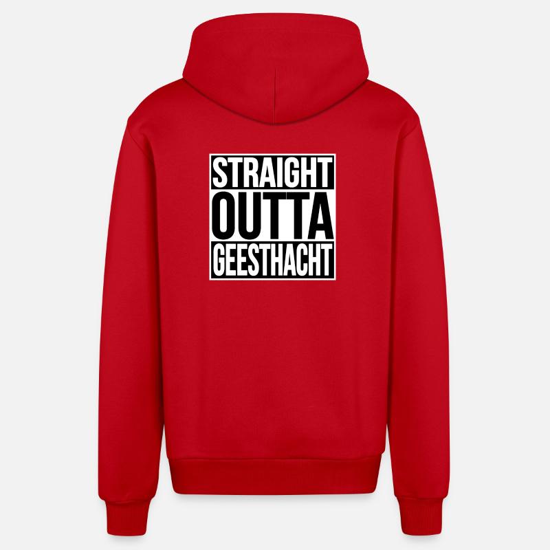 STRAIGHT OUTTA GEESTHACHT - Veste à capuche bio décontractée fabriquée en UE - rouge