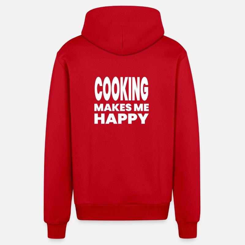 Cuire - Veste à capuche bio décontractée fabriquée en UE - rouge