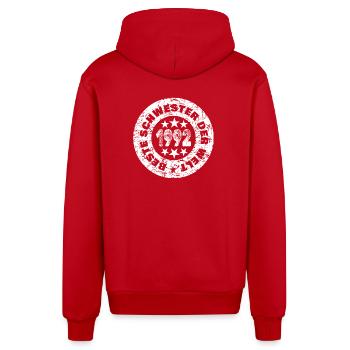 1992 - Organic Relaxed Kapuzenjacke Made in EU - Rot - Hinten