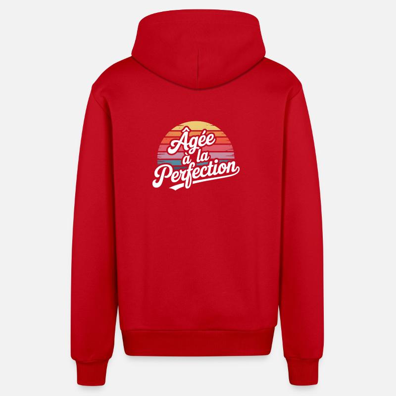 Âgéé à la Perfection - Veste à capuche bio décontractée fabriquée en UE - rouge