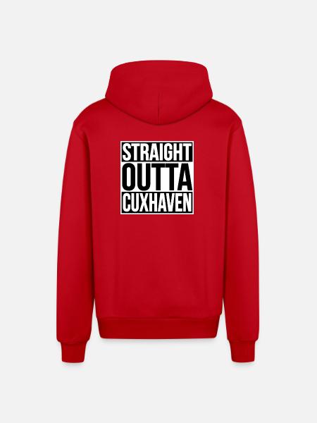 Straight Outta Cuxhaven - Organic Relaxed Kapuzenjacke Made in EU - Rot