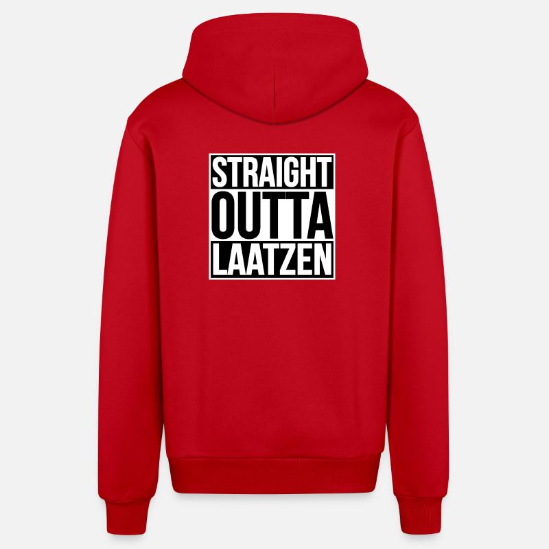 Straight Outta Laatzen - Organic Relaxed Kapuzenjacke Made in EU - Rot