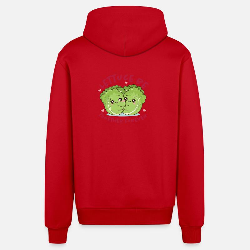 Duo d’amour de salade pour toujours - Veste à capuche bio décontractée fabriquée en UE - rouge