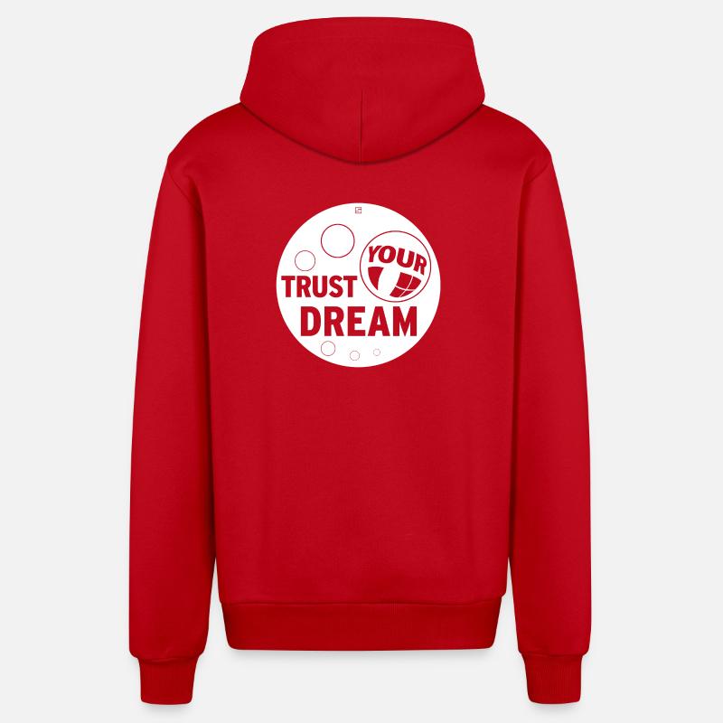 FAITES CONFIANCE À VOTRE RÊVE - Veste à capuche bio décontractée fabriquée en UE - rouge