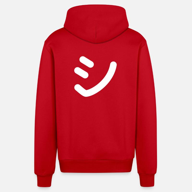 Texte japonais 'シ' (Shi) – Blanc - Veste à capuche bio décontractée fabriquée en UE - rouge