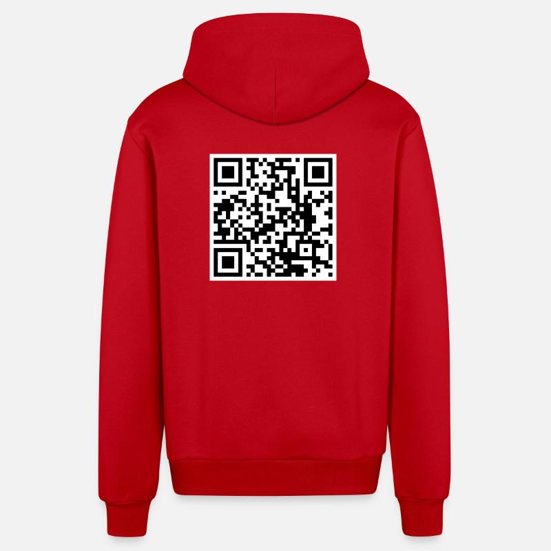 Qr code citation drôle humour  - Veste à capuche bio décontractée fabriquée en UE - rouge
