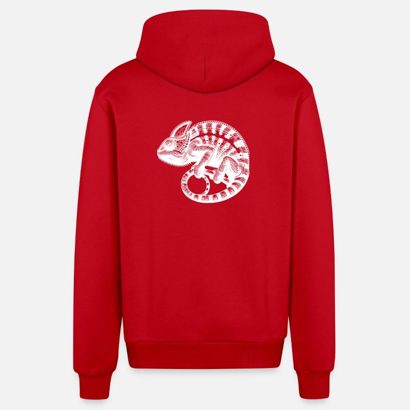 Süsses Chamäleon im Tarnmodus - Organic Relaxed Kapuzenjacke Made in EU - Rot