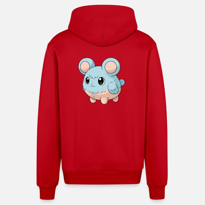 Fuwamaru - Veste à capuche bio décontractée fabriquée en UE - rouge