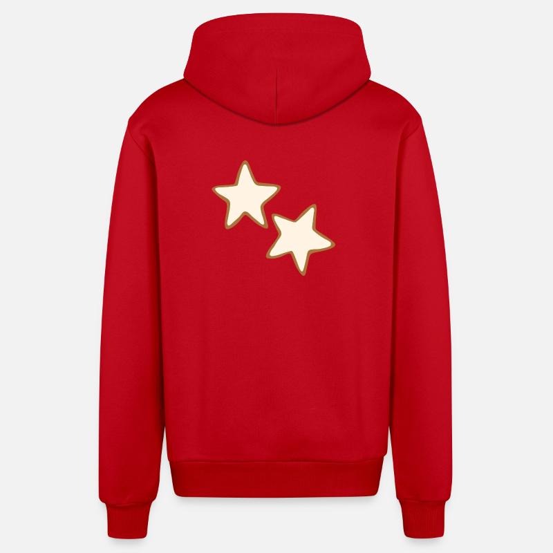 Biscuits Cinnamon Star - Veste à capuche bio décontractée fabriquée en UE - rouge