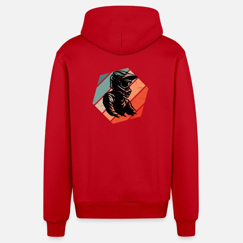 Conception compacte du motocross - Veste à capuche bio décontractée fabriquée en UE - rouge