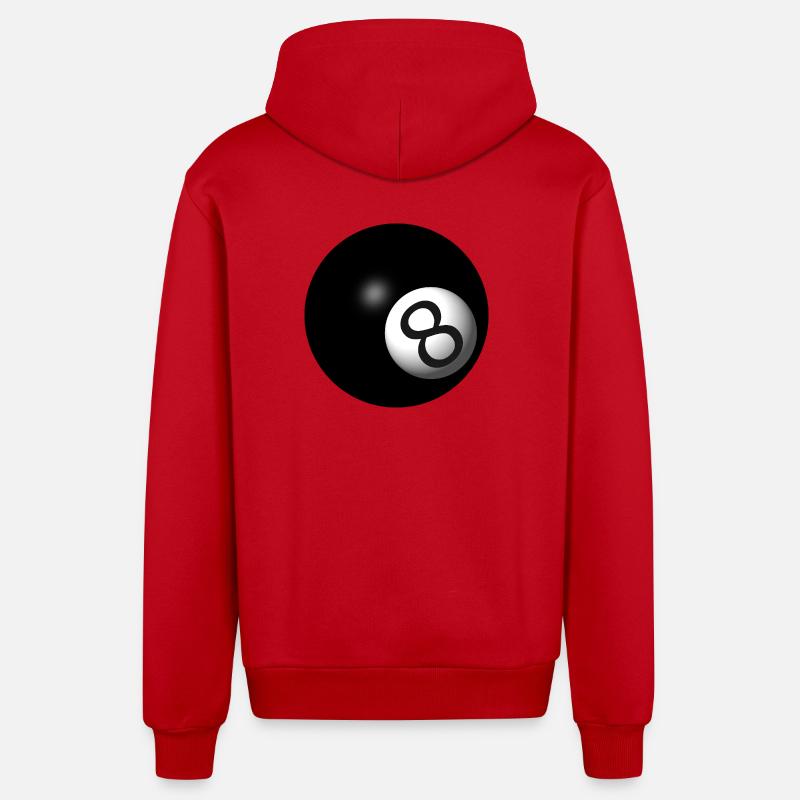 Boule de billard - Veste à capuche bio décontractée fabriquée en UE - rouge