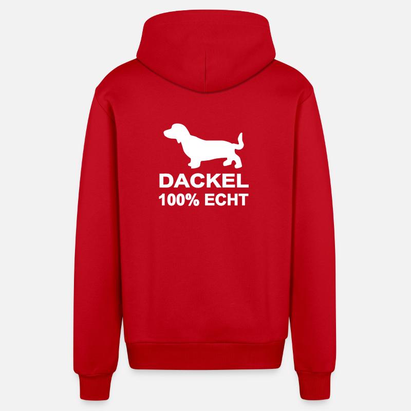 Teckel - Veste à capuche bio décontractée fabriquée en UE - rouge
