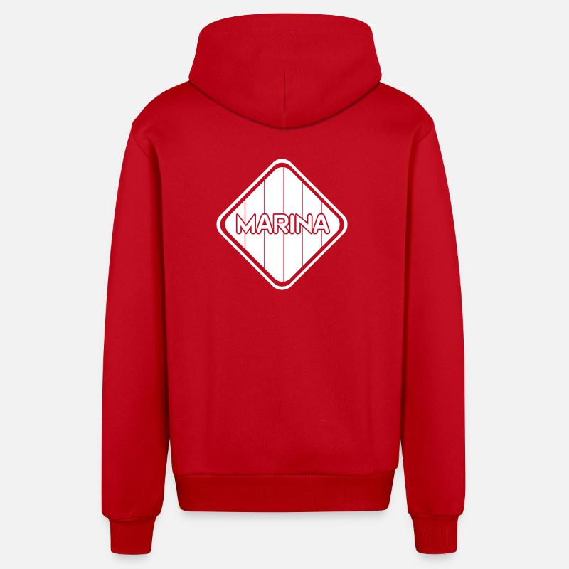 avant - Veste à capuche bio décontractée fabriquée en UE - rouge