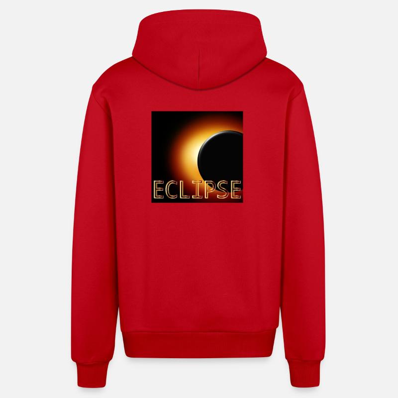 Total Solar Eclipse 2026 - Organic Relaxed Hooded Jacket Made in EU - red