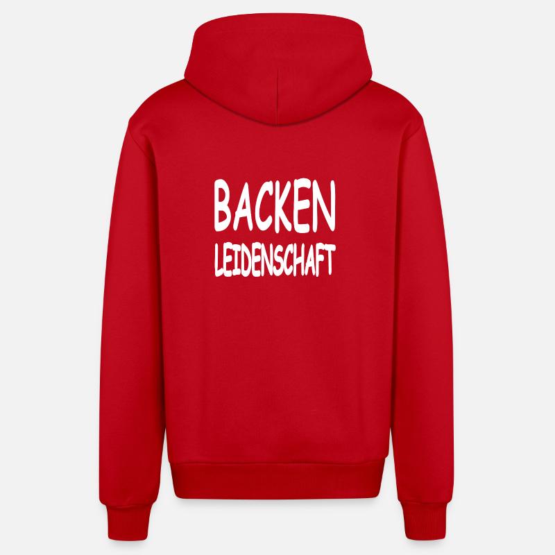 Cuire - Veste à capuche bio décontractée fabriquée en UE - rouge