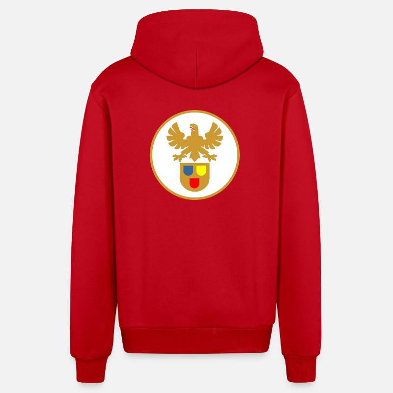 51177_Maler_und_Lackierer, panneau de guilde - Veste à capuche bio décontractée fabriquée en UE - rouge