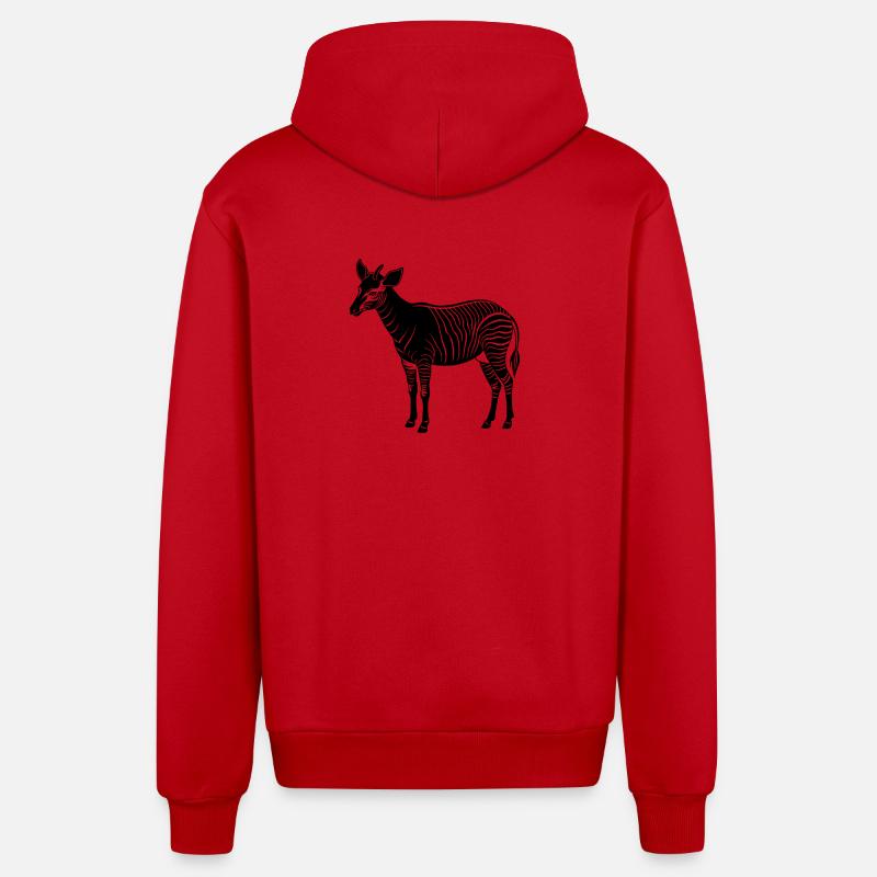 Okapi - Veste à capuche bio décontractée fabriquée en UE - rouge