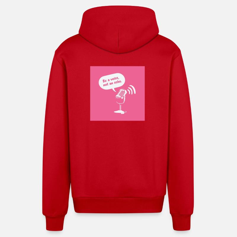 Be a Voice, Not an Echo - Organic Relaxed Hooded Jacket Made in EU - red