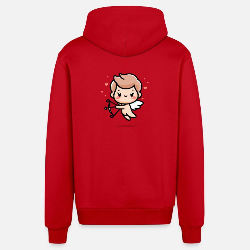 Doux Cupidon - Veste à capuche bio décontractée fabriquée en UE - rouge