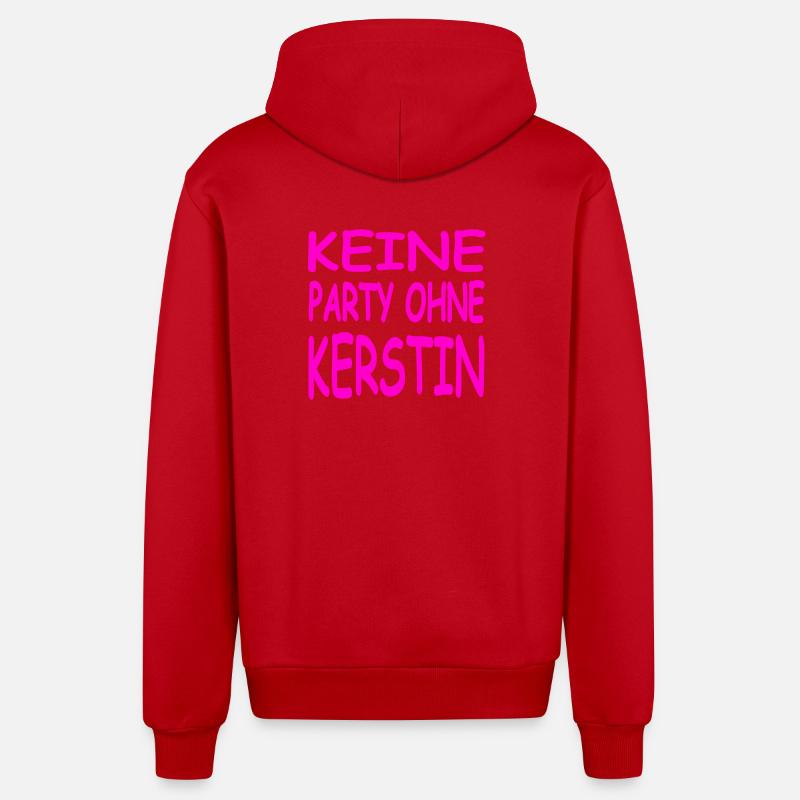Kerstin - Veste à capuche bio décontractée fabriquée en UE - rouge