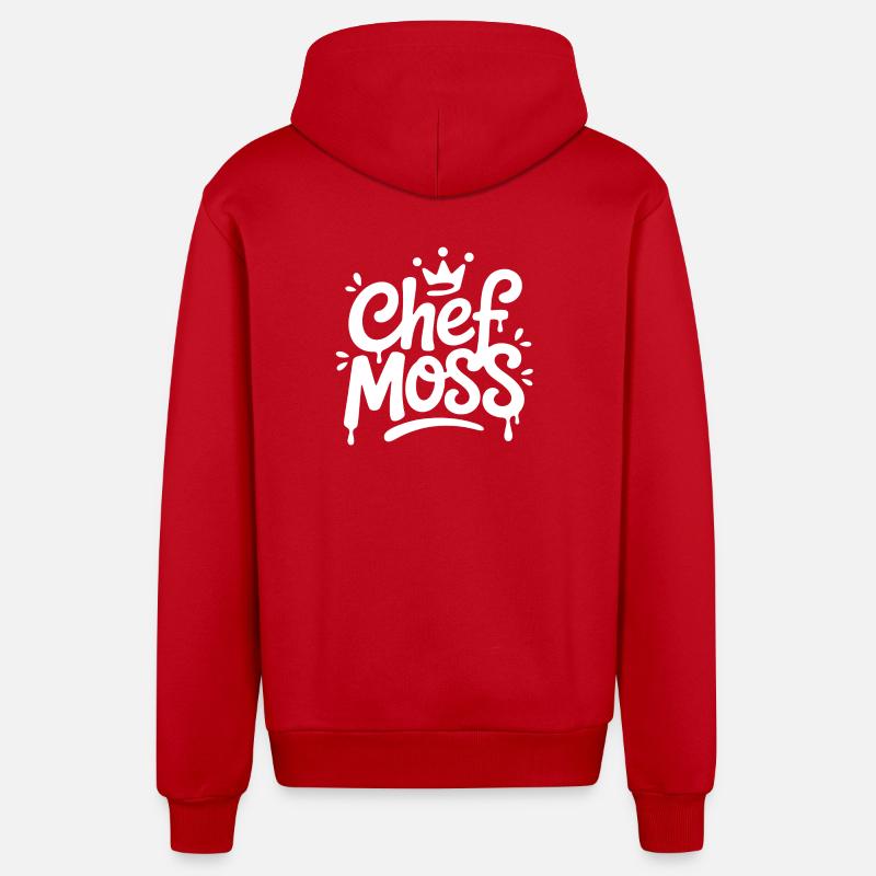 Chef Moss Graffiti - Veste à capuche bio décontractée fabriquée en UE - rouge