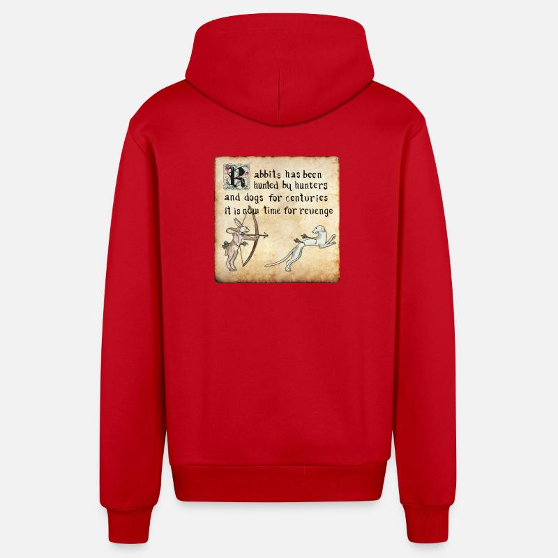 exécution - Veste à capuche bio décontractée fabriquée en UE - rouge