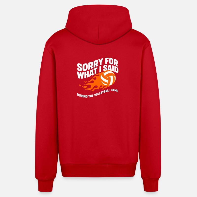 Citation du volley-ball de plage - Veste à capuche bio décontractée fabriquée en UE - rouge