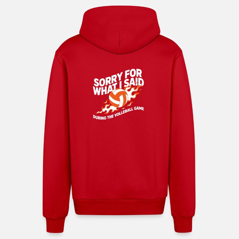 Citation du volley-ball de plage - Veste à capuche bio décontractée fabriquée en UE - rouge