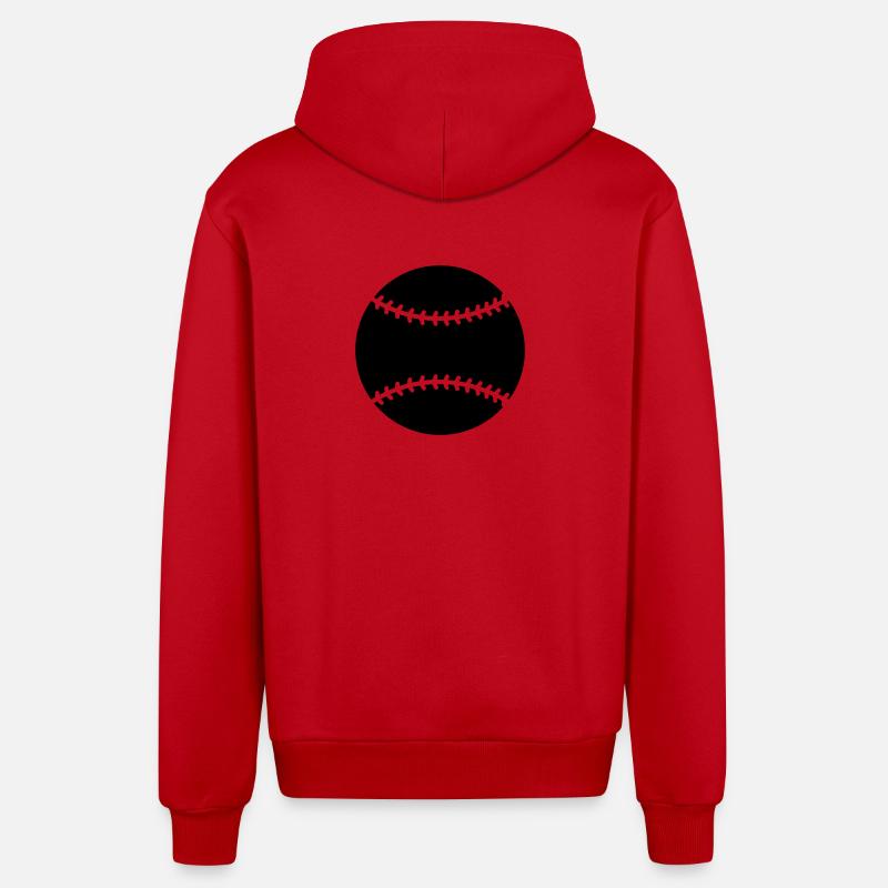 Baseball - Veste à capuche bio décontractée fabriquée en UE - rouge