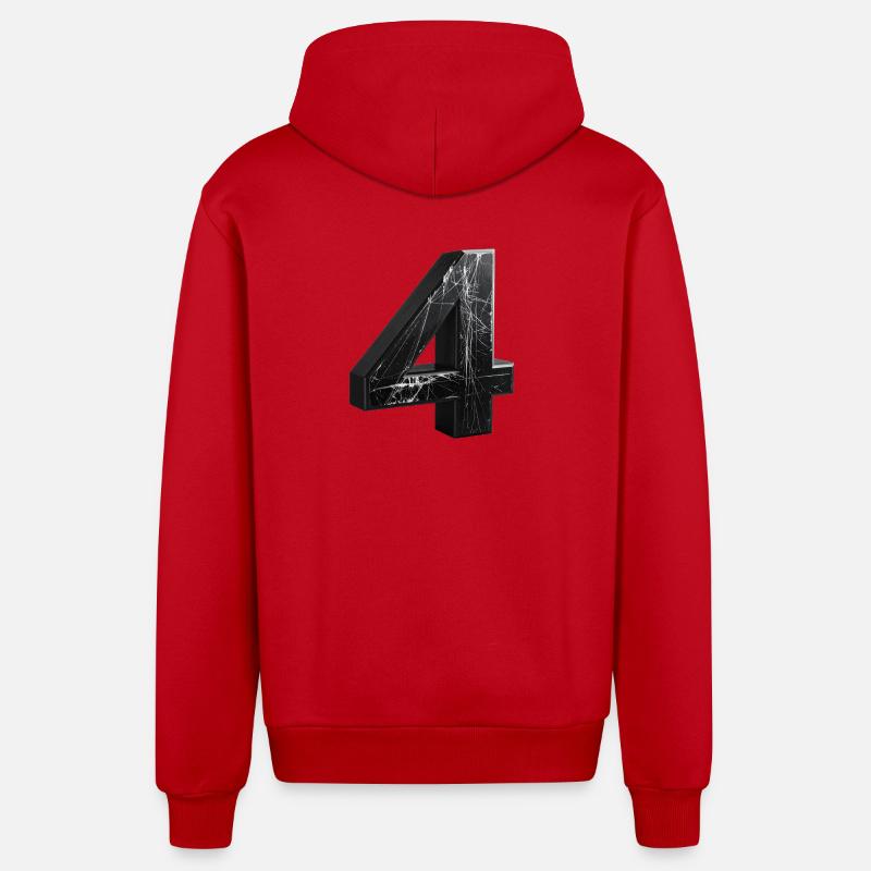 Noir 4 avec motif de marbre - Veste à capuche bio décontractée fabriquée en UE - rouge