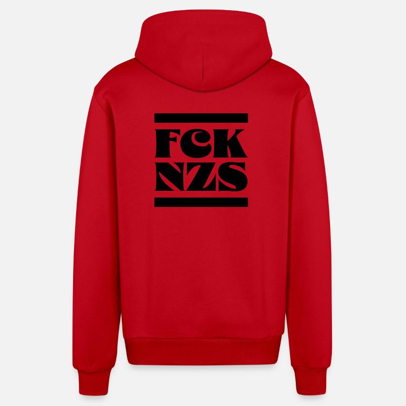 FCK NZS - Veste à capuche bio décontractée fabriquée en UE - rouge