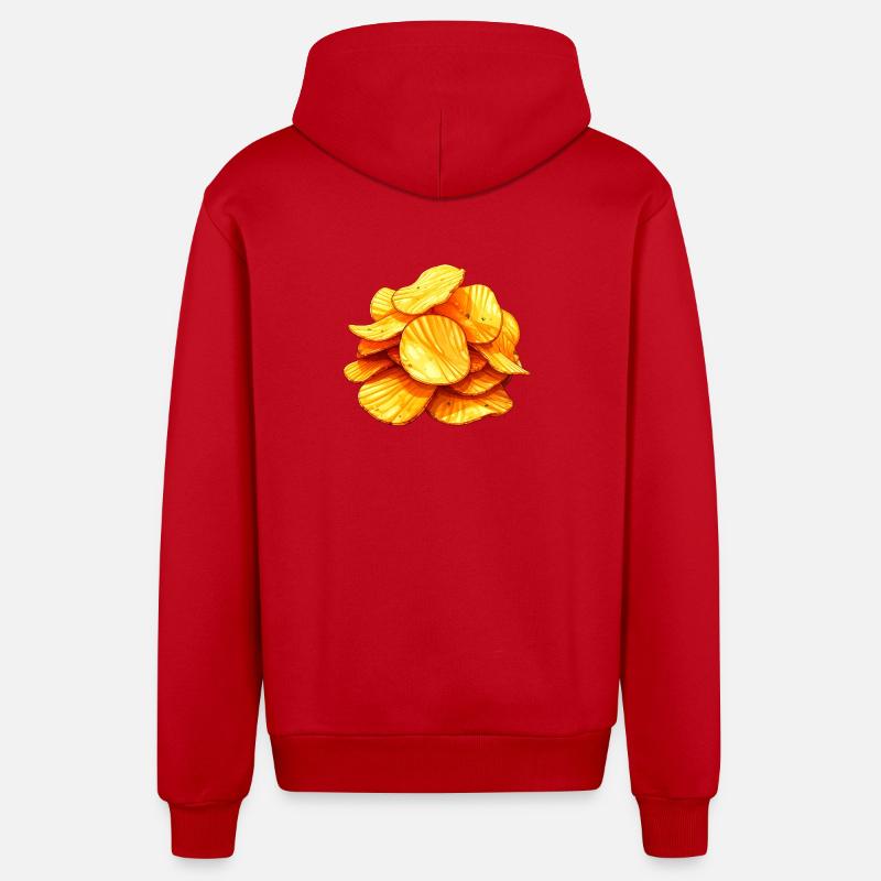 chips - Veste à capuche bio décontractée fabriquée en UE - rouge