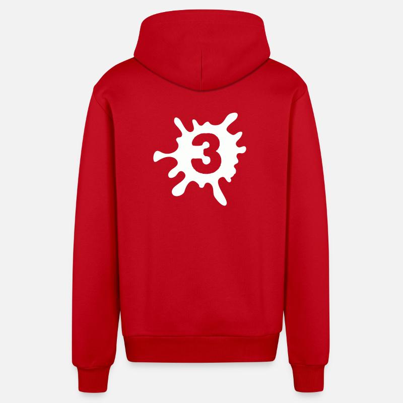 klecks_3- - Organic Relaxed Kapuzenjacke Made in EU - Rot