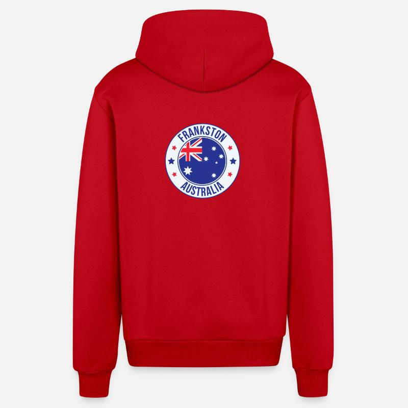 Insigne du Cercle de Frankston Australia - Veste à capuche bio décontractée fabriquée en UE - rouge