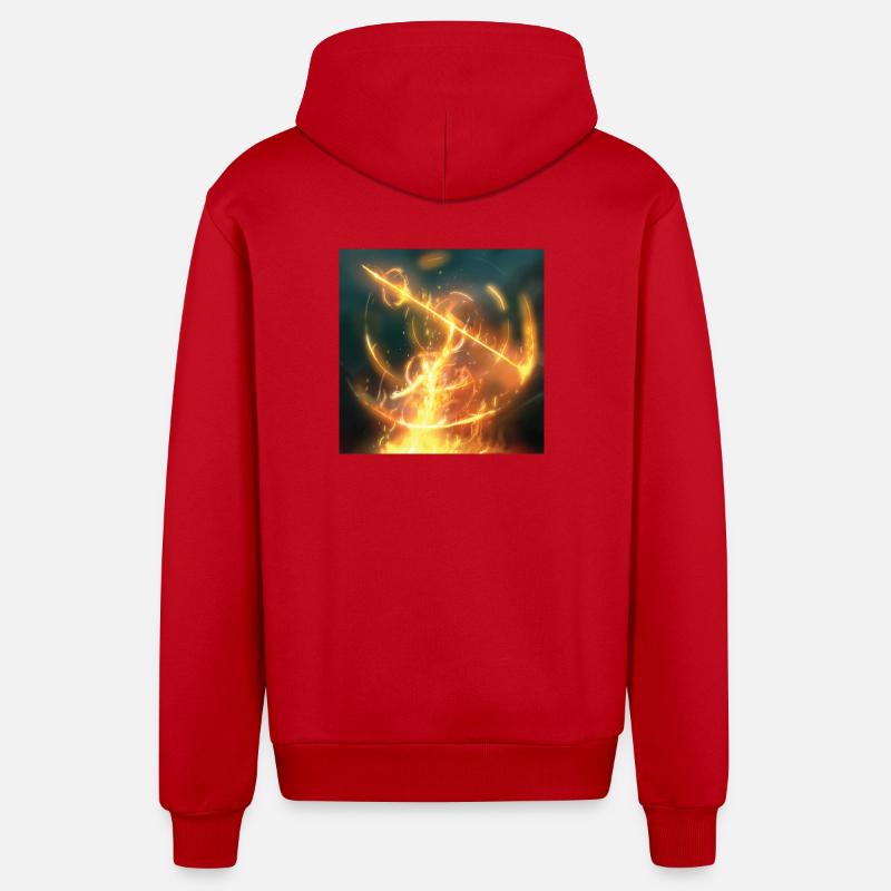 Lance de feu - Veste à capuche bio décontractée fabriquée en UE - rouge