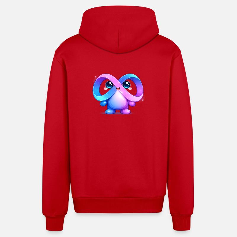 Niedlicher Meta-Infinity-Maskottchen-Aufkleber - Organic Relaxed Kapuzenjacke Made in EU - Rot