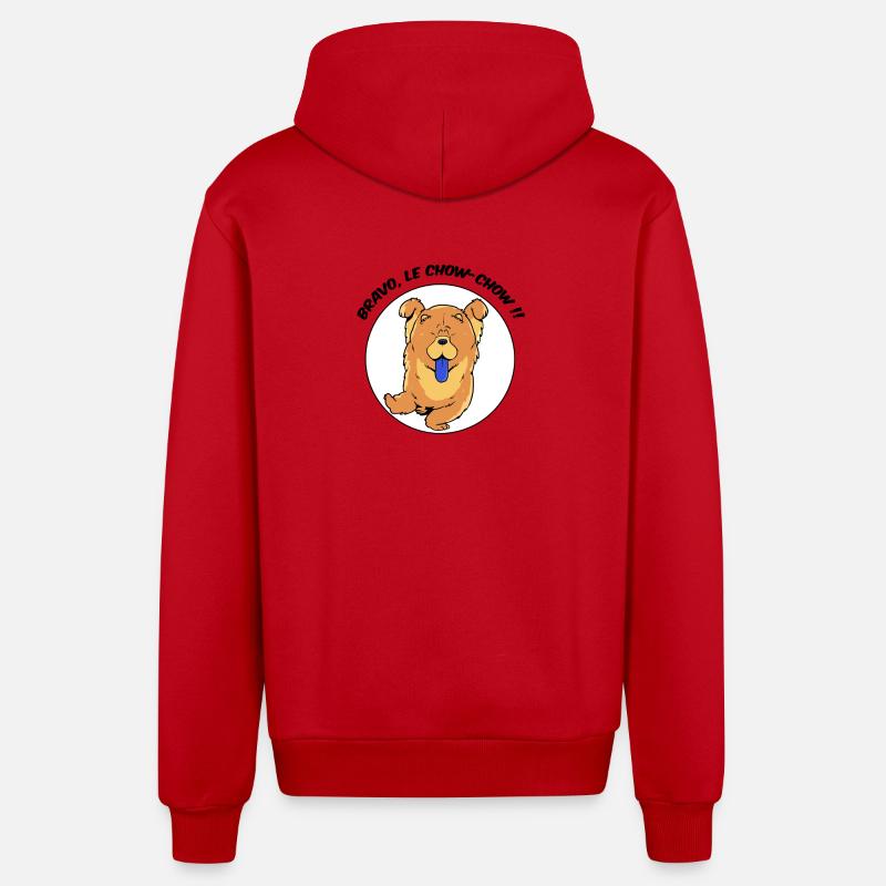 Bravo, le chochow ! - Veste à capuche bio décontractée fabriquée en UE - rouge