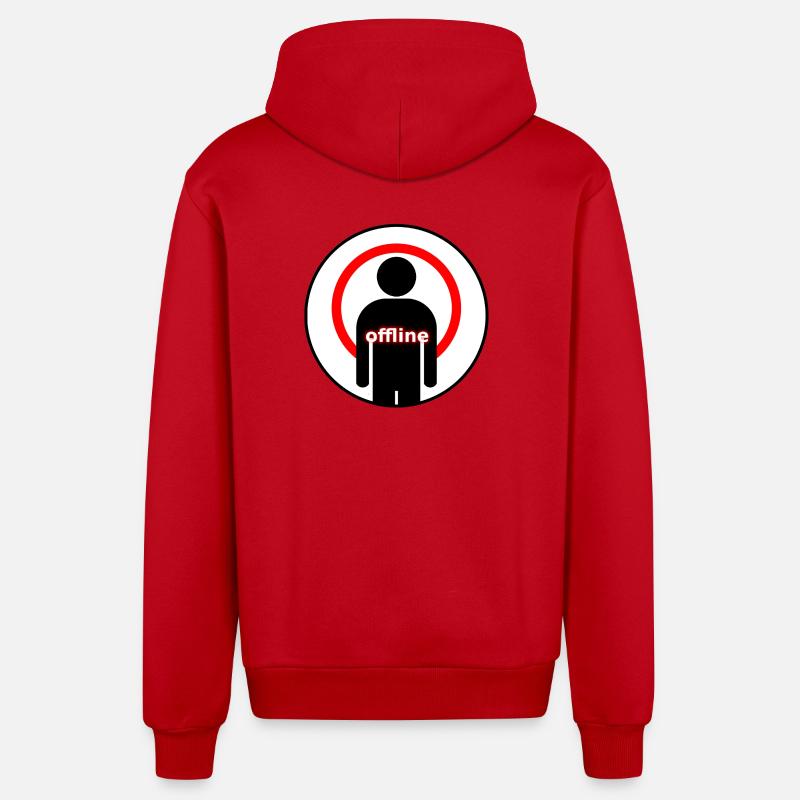 Offline Mode Introvert Signal Lost - Organic Relaxed Kapuzenjacke Made in EU - Rot