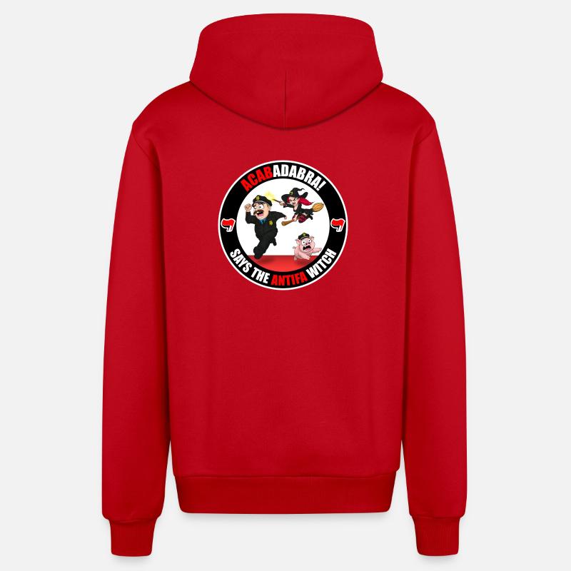 Die Antifa-Hexe – Polizei - Organic Relaxed Kapuzenjacke Made in EU - Rot