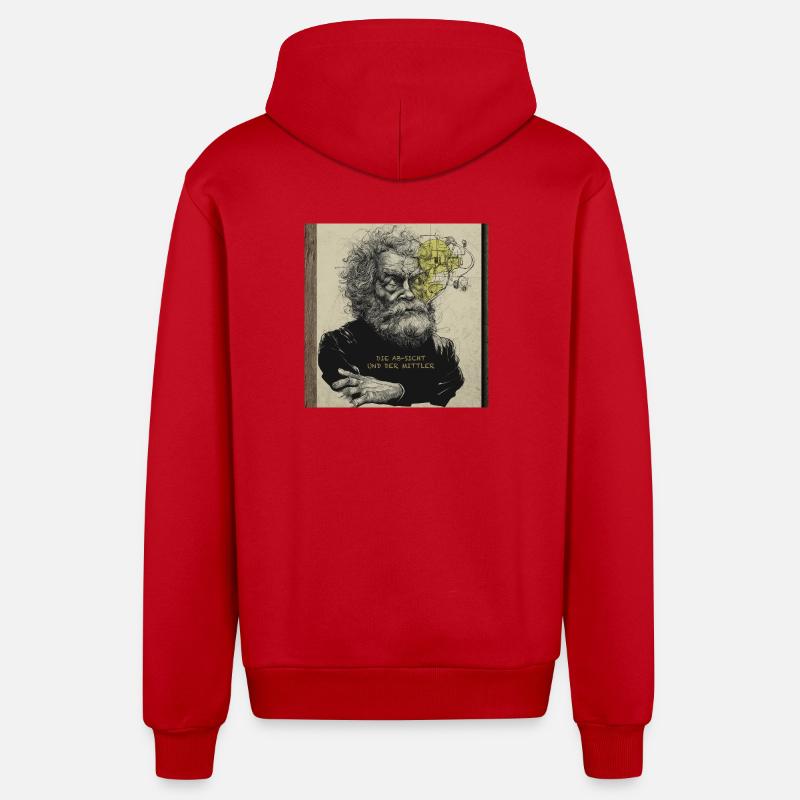 Der_Gedankenblitz-2 - Organic Relaxed Kapuzenjacke Made in EU - Rot